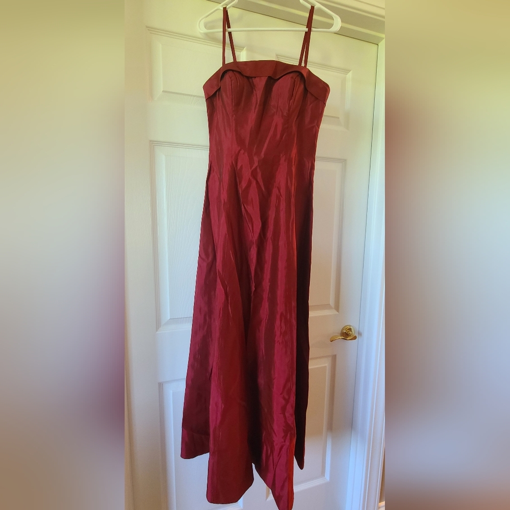 Alyce Designs wine vintage retro prom bridesmaid pageant formal gown dress 8